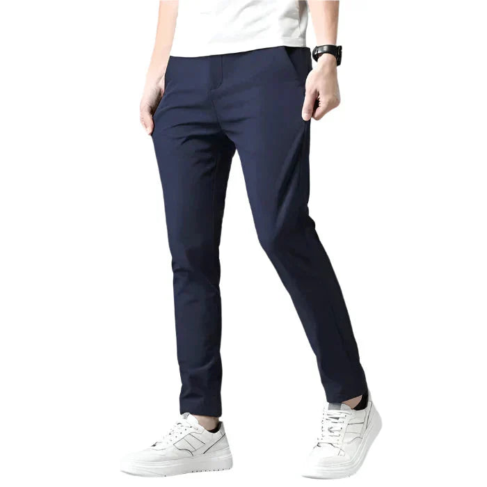Calça Social Slim Zelvon ZLN116 com nylon e spandex, conforto, resistência e caimento ajustado para uso formal.